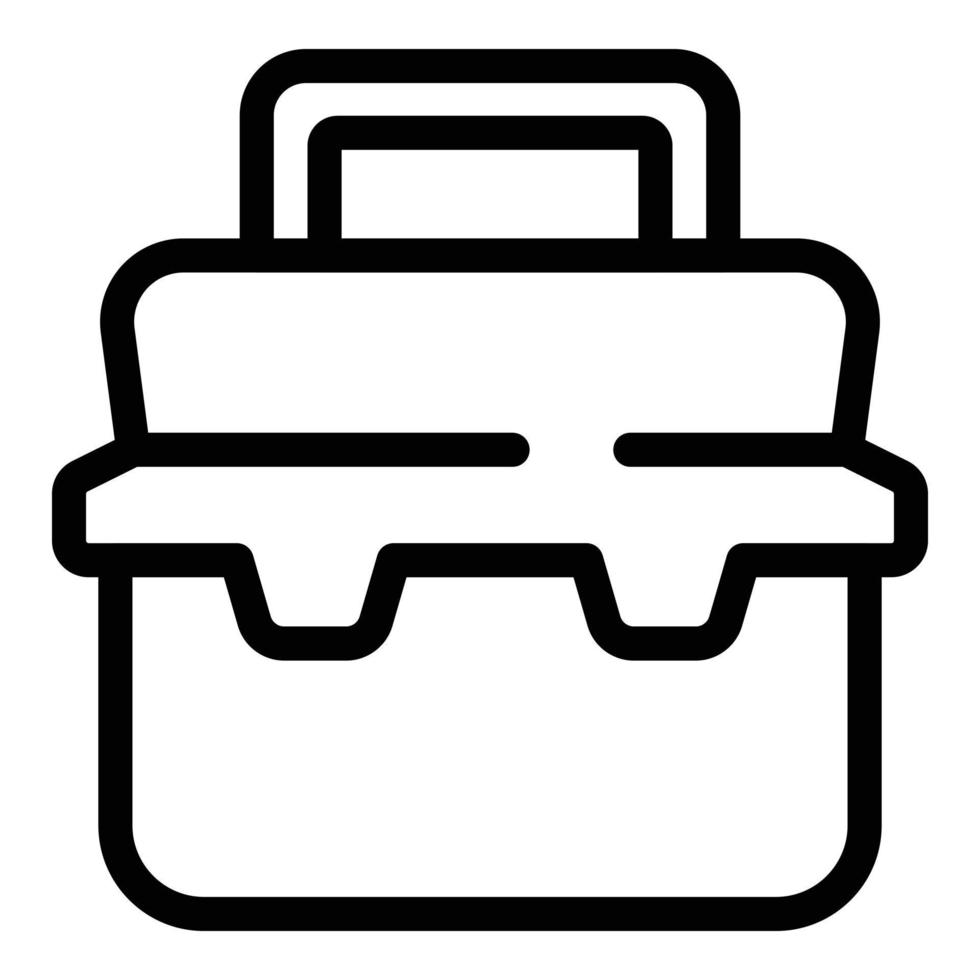 vecteur de contour d'icône de cas d'outil. réparation de boîte à outils