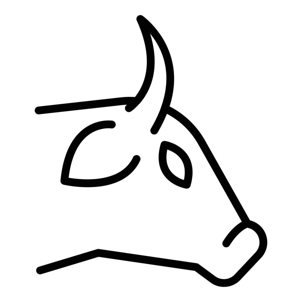 vecteur de contour d'icône de tête de vache. ferme d'élevage