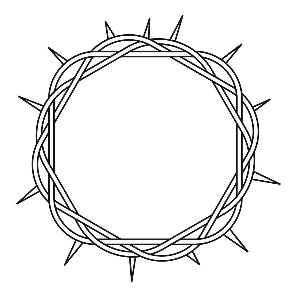 icône couronne d'épines, style de contour vecteur