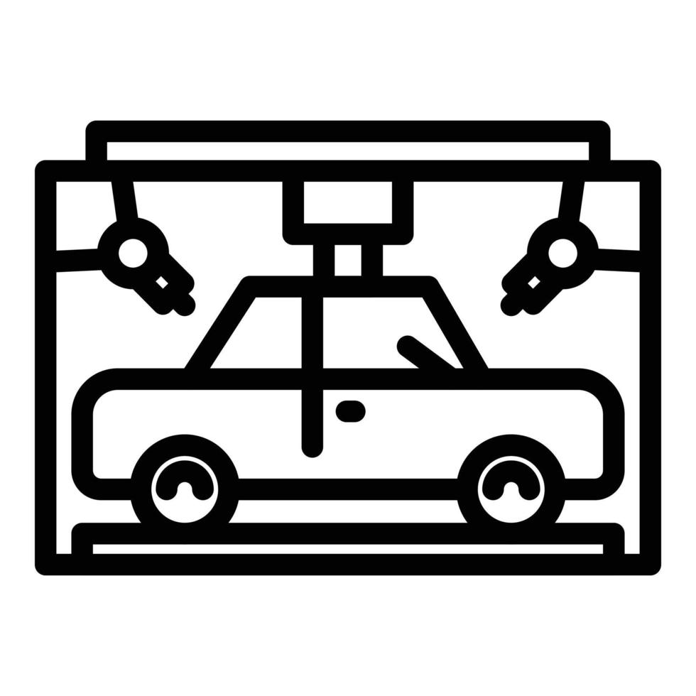 vecteur de contour d'icône de support d'impression de voiture 3d. conception d'imprimante