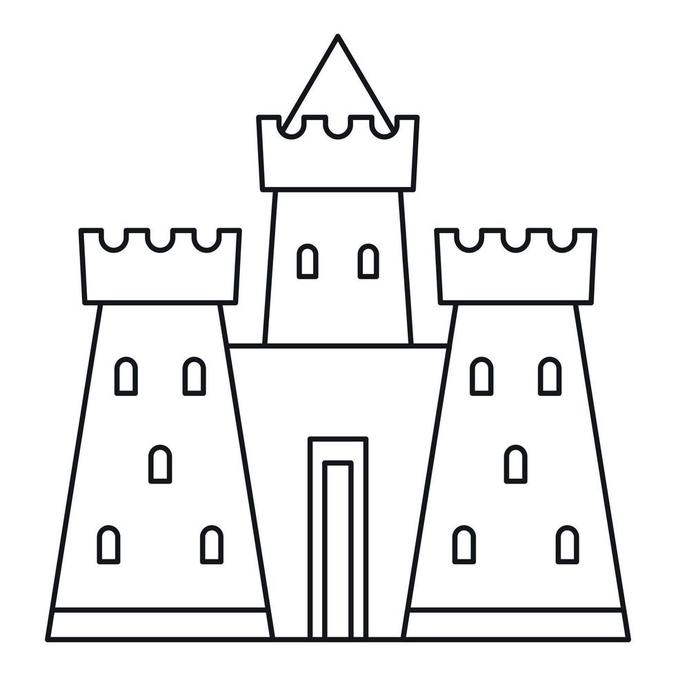 icône de la tour du château, style de contour vecteur