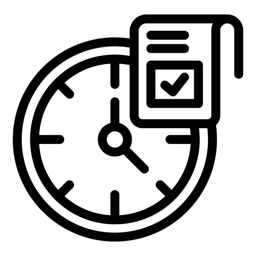 vecteur de contour d'icône d'horloge électorale. enquête publique