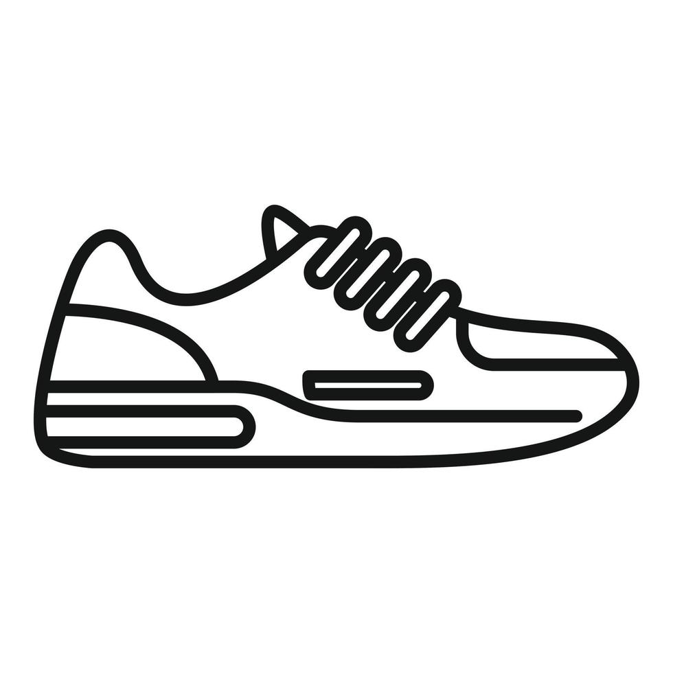 vecteur de contour d'icône de baskets en caoutchouc. chaussure de sport