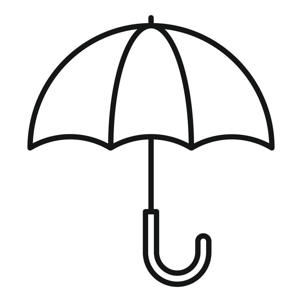 vecteur de contour d'icône de parapluie d'enfant. pluie d'automne