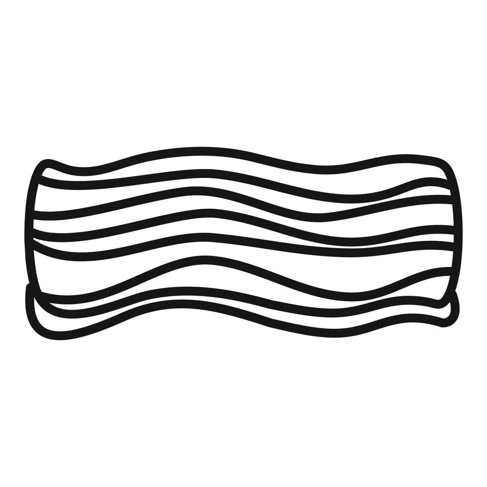 vecteur de contour d'icône de bacon de bande. nourriture fumée