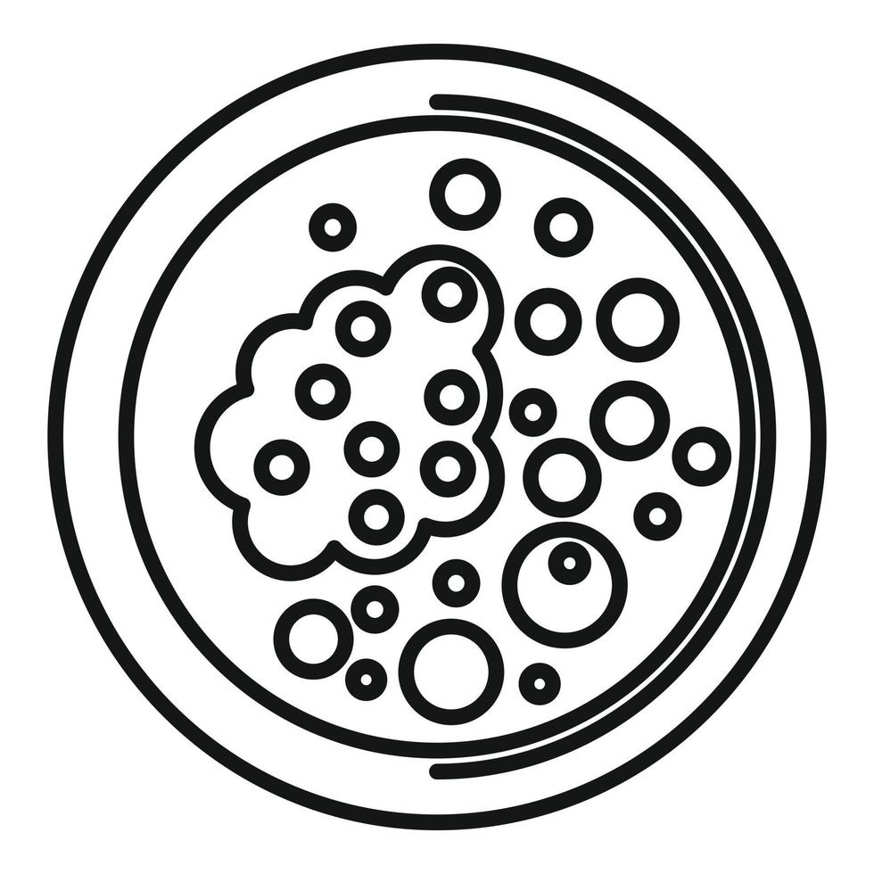 vecteur de contour d'icône d'agent pathogène. pétri de bactéries