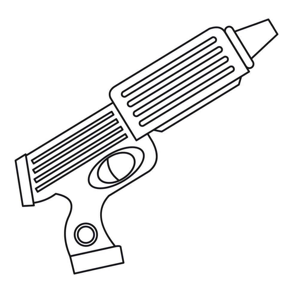 icône de jouet de pistolet à eau, style de contour vecteur