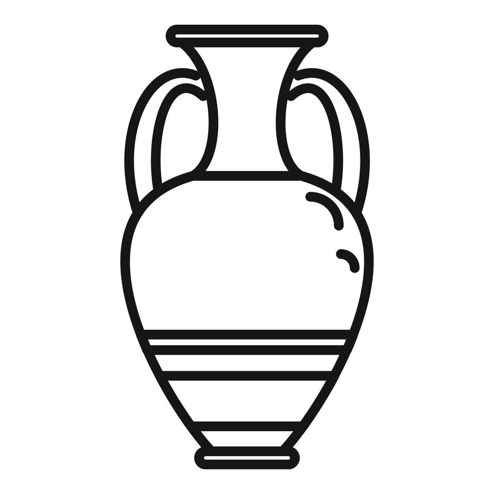 vecteur de contour d'icône de vente aux enchères de vase antique. prix de vente
