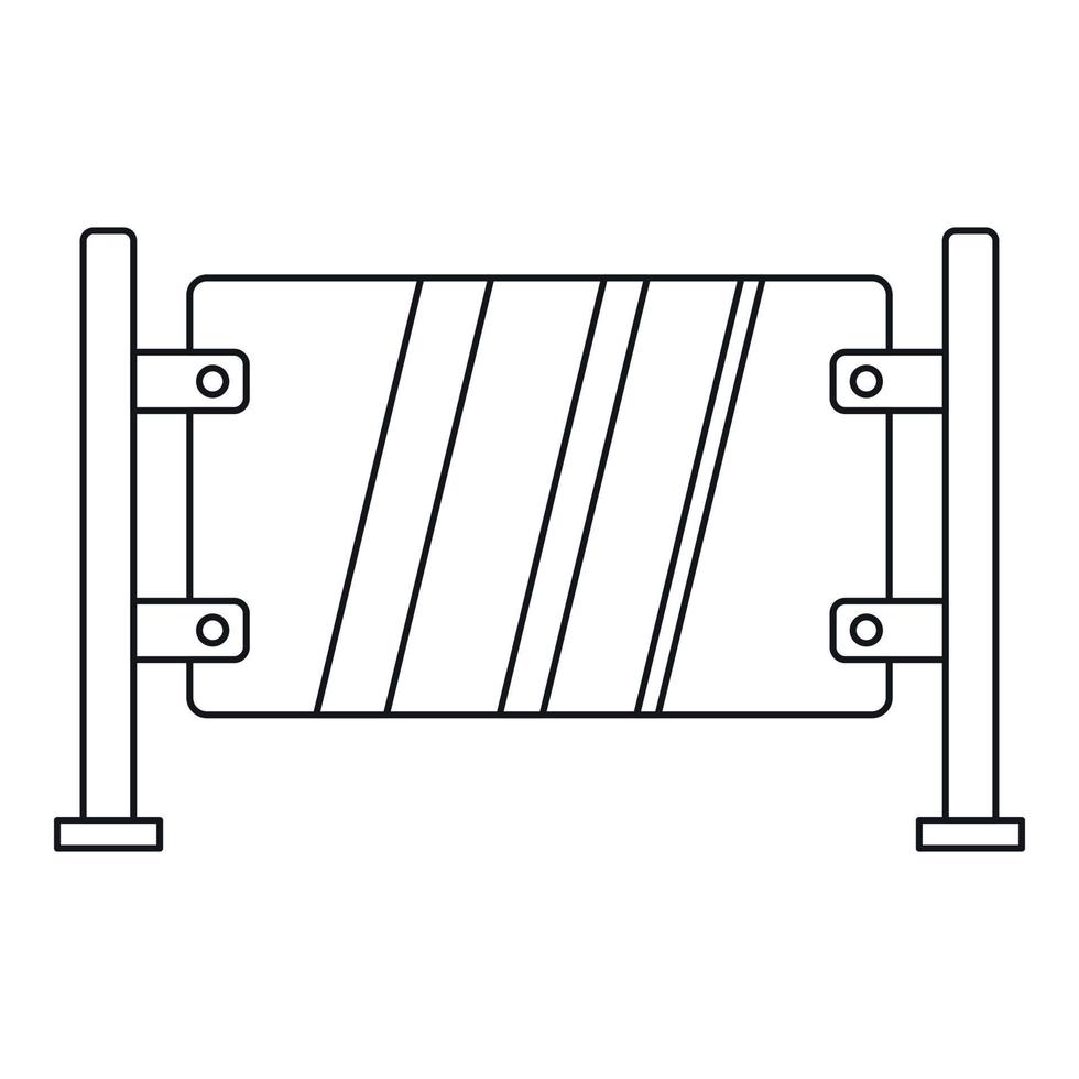 icône de porte en verre, style de contour vecteur