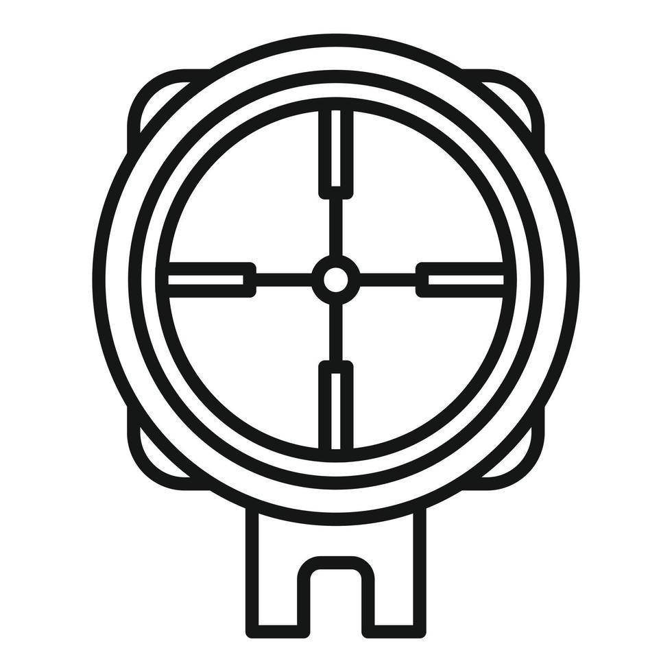 vecteur de contour d'icône de croix de tireur d'élite. œil cible