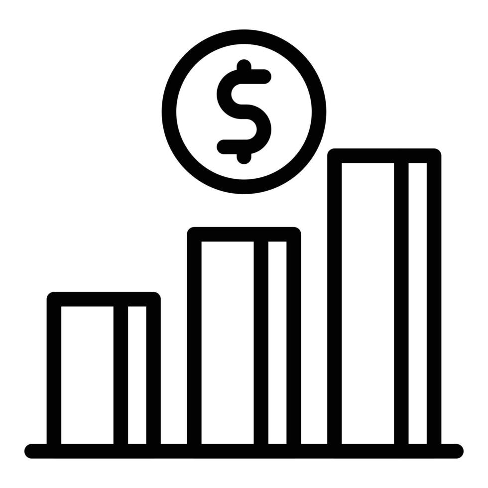 vecteur de contour d'icône de graphique de prêt. coût en argent