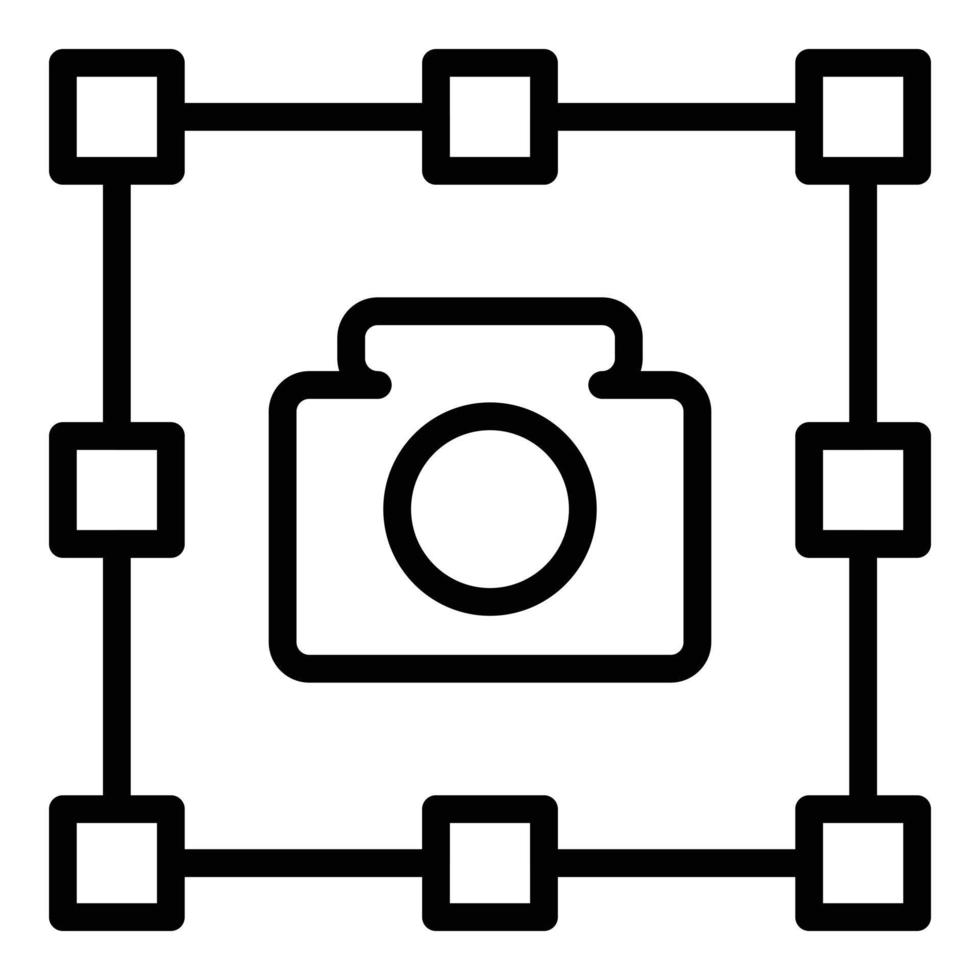 vecteur de contour d'icône de caméra selfie. caméra de capture d'écran