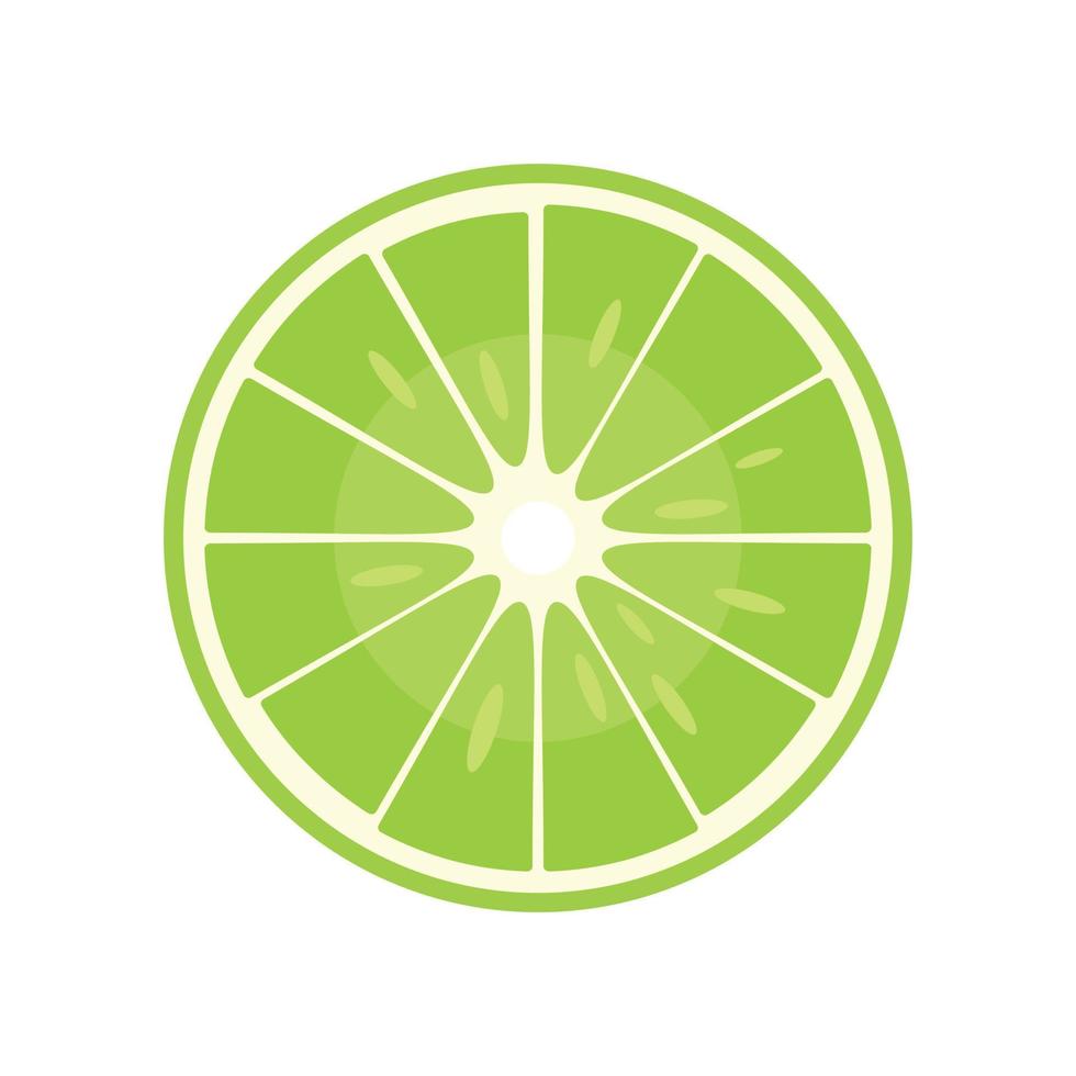 icône de demi-citron vert plat vecteur isolé