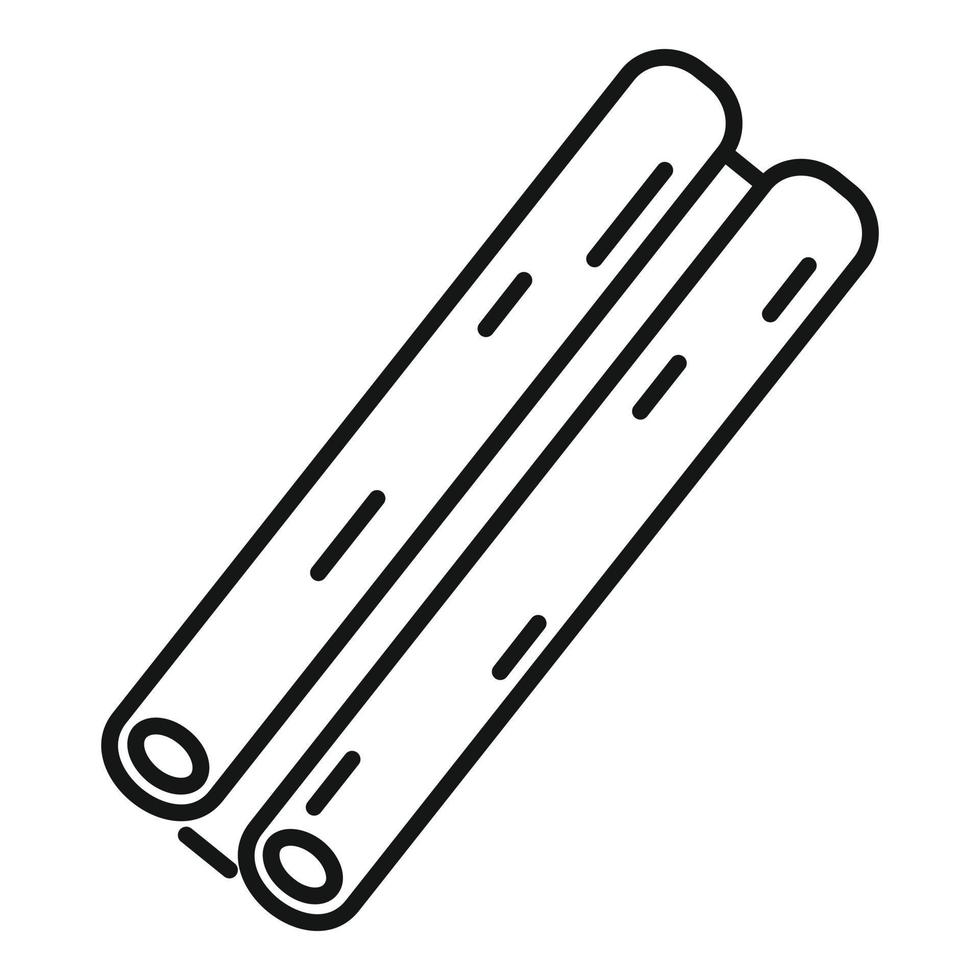 vecteur de contour d'icône d'épice de cannelle. le bâton de cannelle