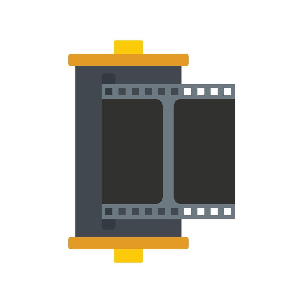 icône de film de caméra couleur plat vecteur isolé