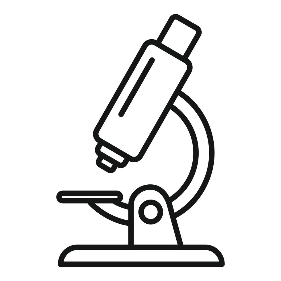 vecteur de contour d'icône de microscope d'expertise. travail de contrôle