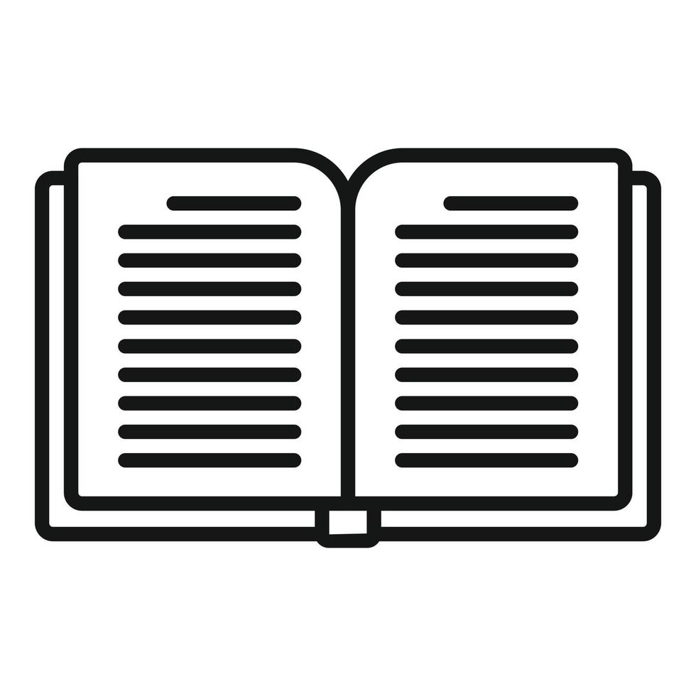 vecteur de contour d'icône de livre de lecture. étude en ligne