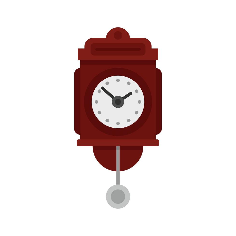 icône d'horloge à pendule murale vecteur isolé plat