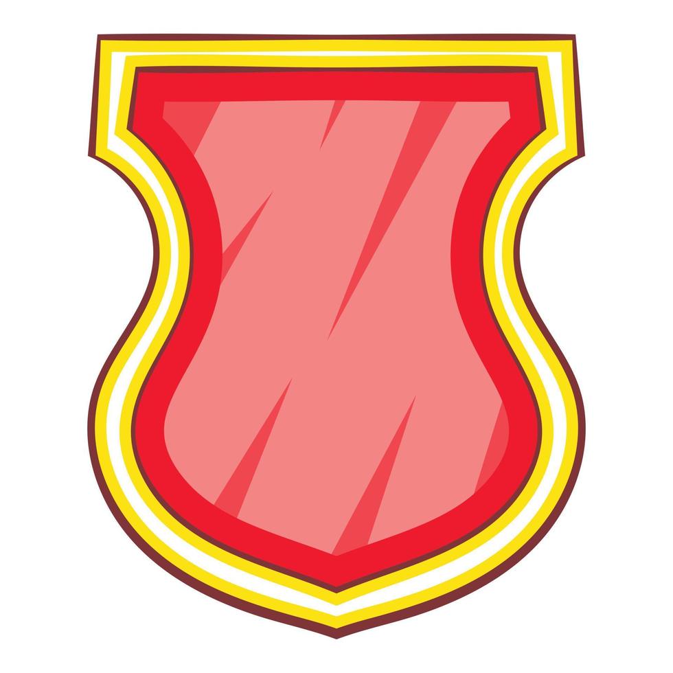icône de bouclier rouge, style cartoon vecteur