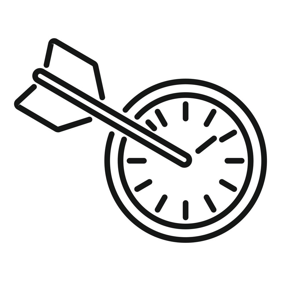 vecteur de contour d'icône de cible de temps. contrôle du travail