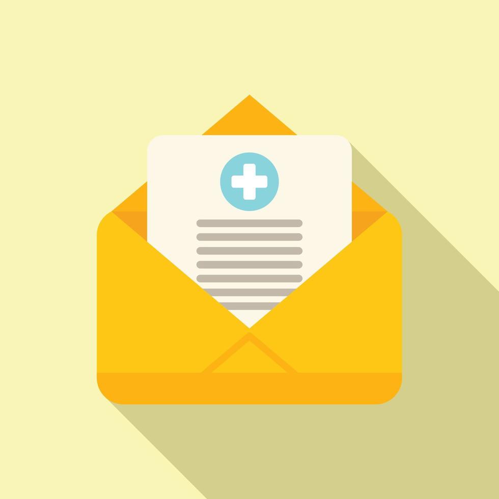 vecteur plat d'icône de courrier médical d'informations. patient en ligne