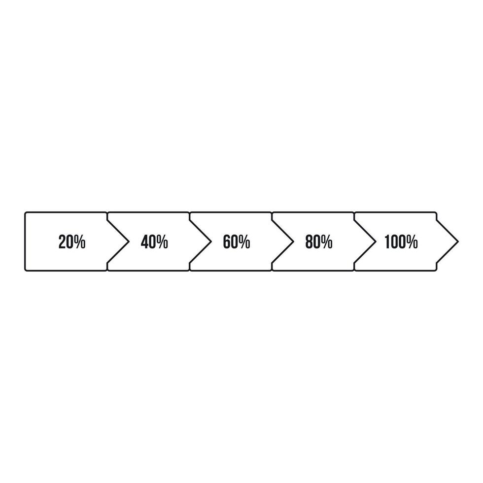 icône de diagramme de pourcentage, style de contour vecteur