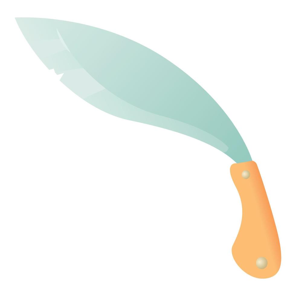 icône de couteau tordu, style cartoon vecteur