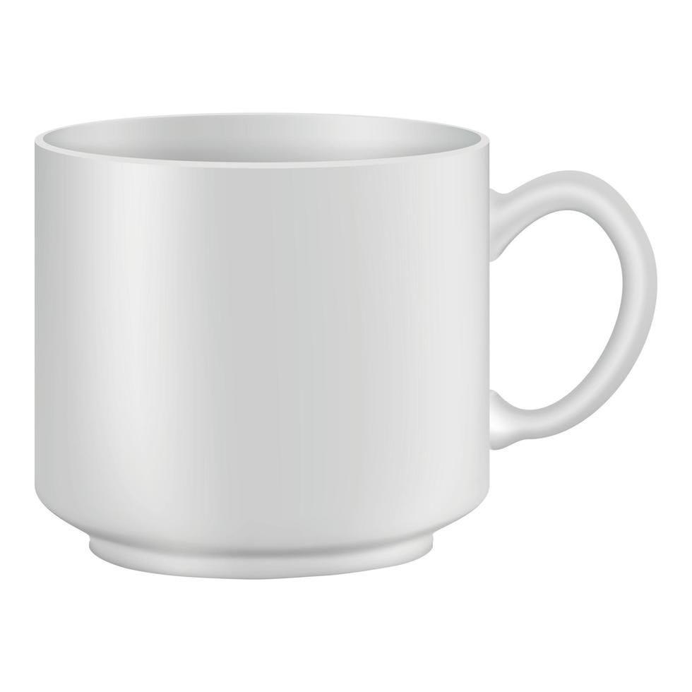 maquette de tasse de thé ou de café blanc, style réaliste vecteur