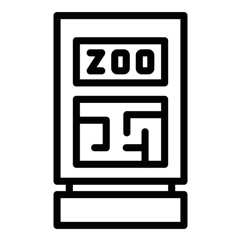 vecteur de contour d'icône d'étiquette de zoo. passage des animaux
