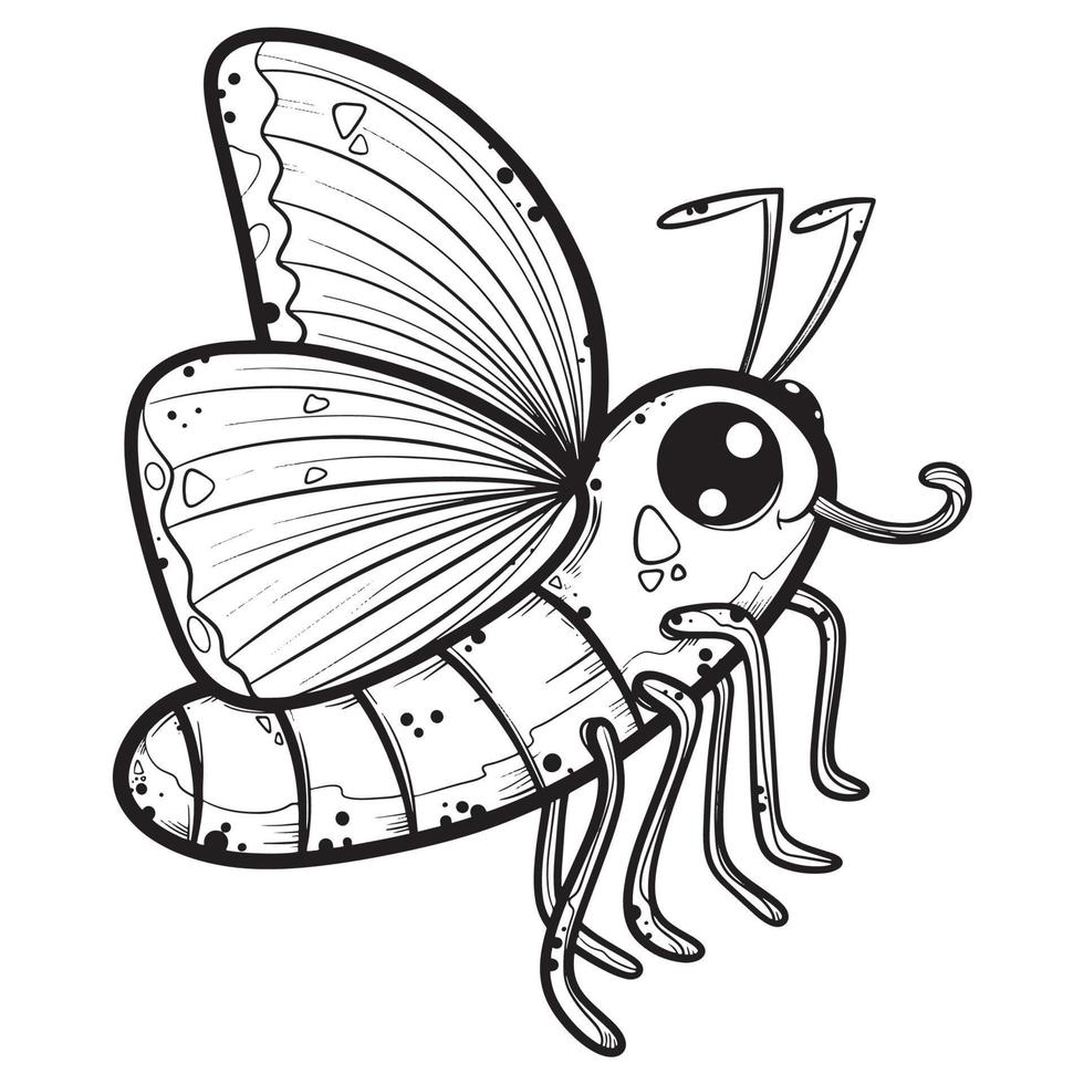 dessin de ligne de dessin animé papillon mignon pour les enfants livre de coloriage clip art logo icône illustration vectorielle. vecteur