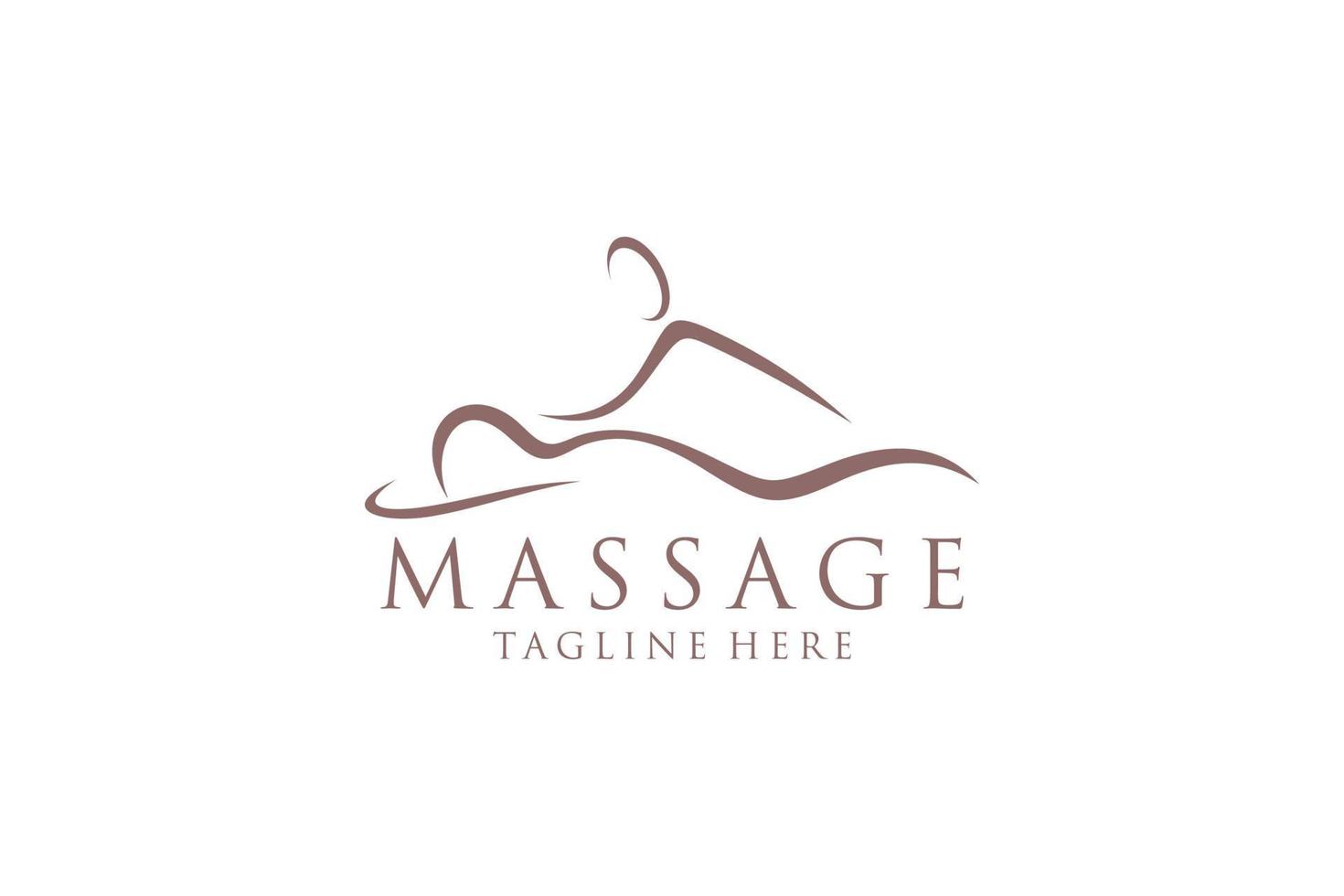 logo de massage corporel, icône du centre de spa corporel, salon de massage, spa, détente, régénération, huile essentielle, fond blanc, illustration vectorielle vecteur