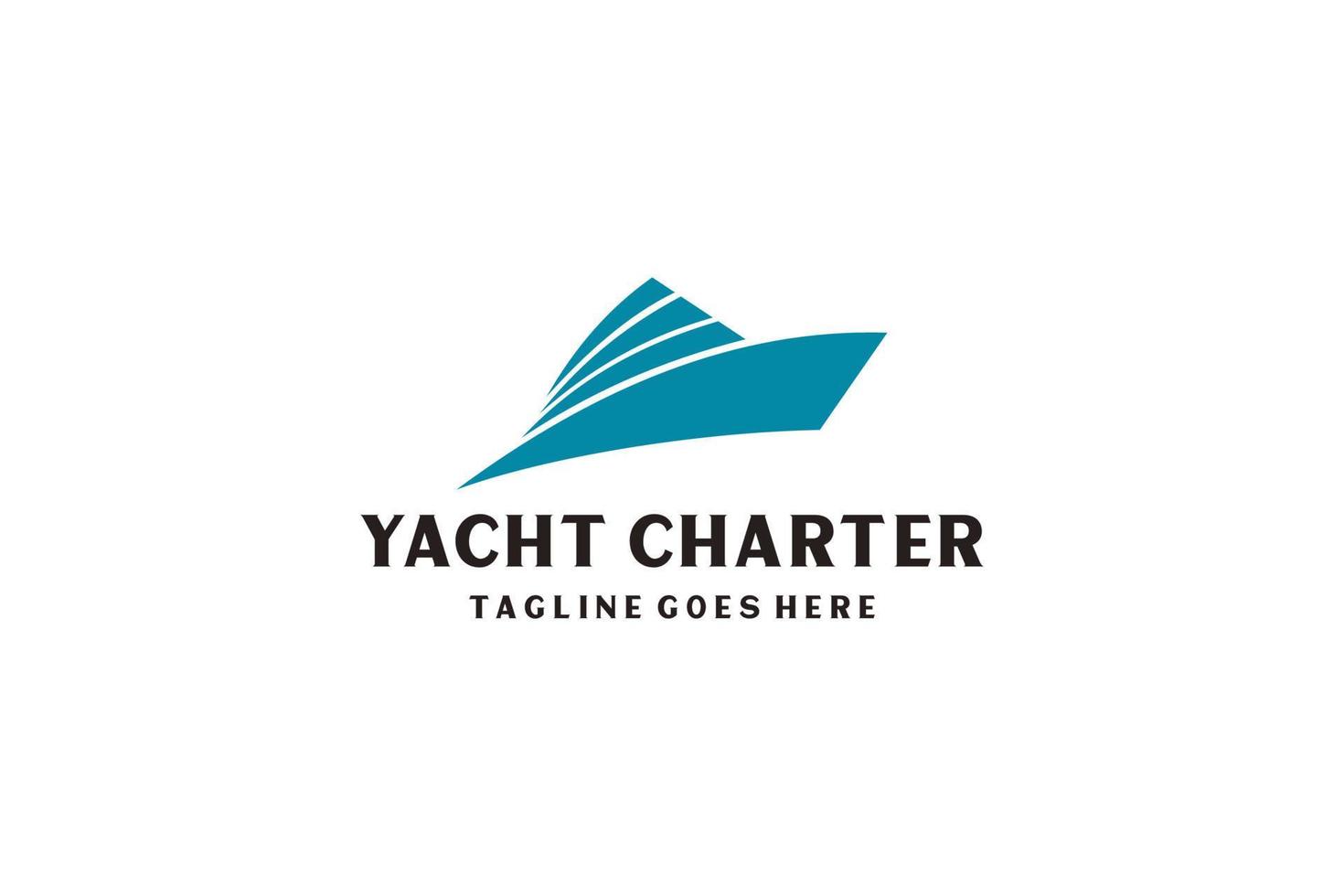 inspiration de conception de logo de croisière de yacht avec un style artistique minimaliste. vecteur