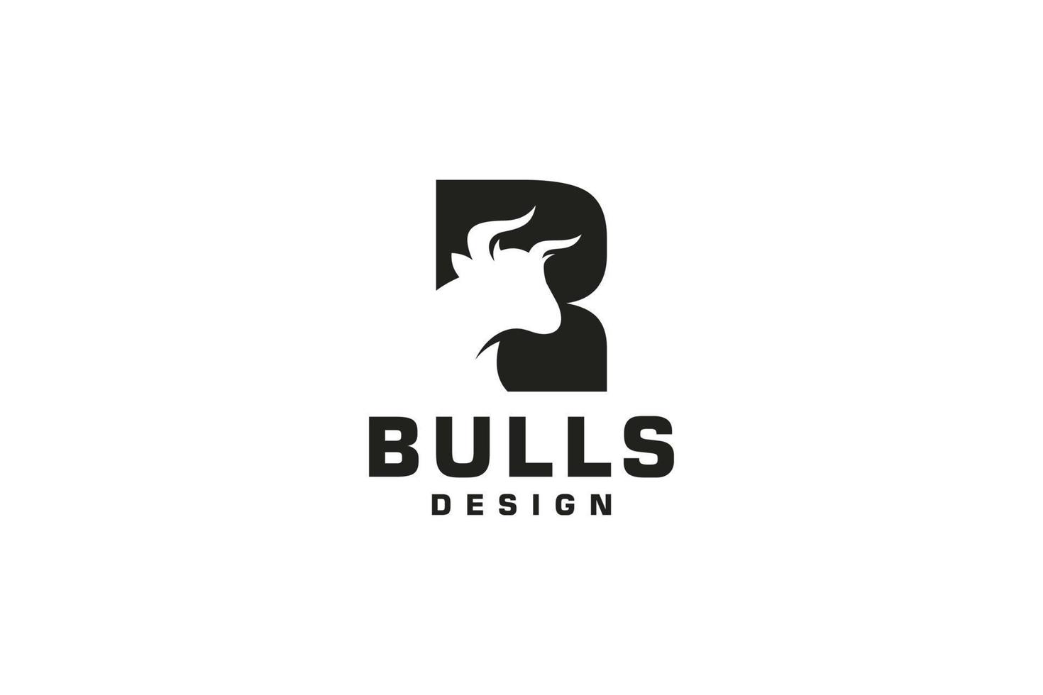 logo lettre r, logo taureau, logo tête de taureau, élément de modèle de conception de logo monogramme vecteur
