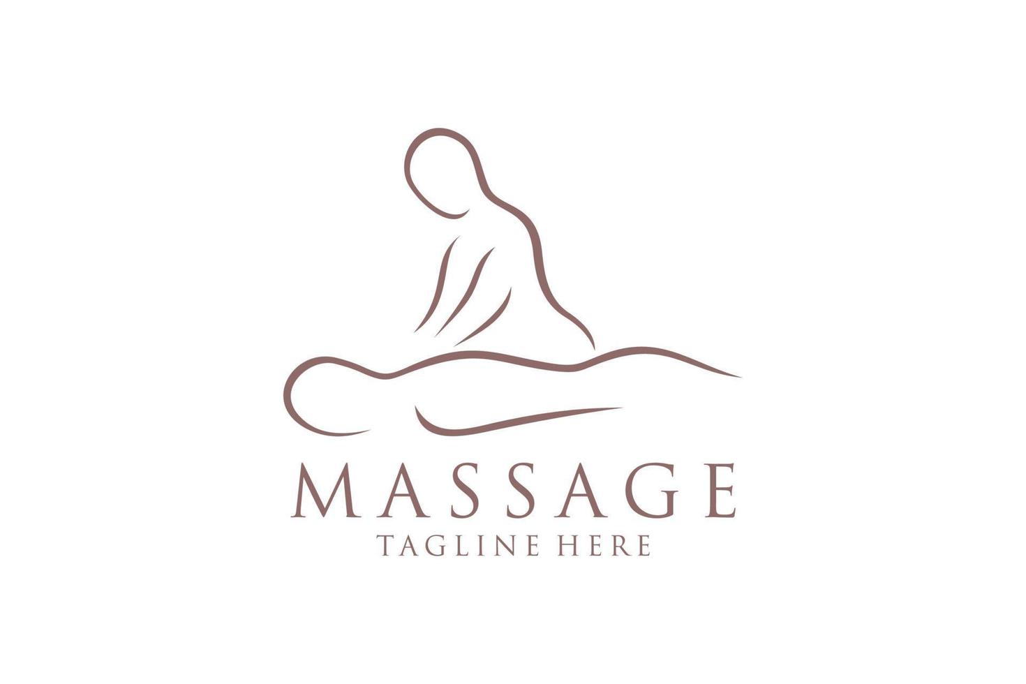 logo de massage corporel, icône du centre de spa corporel, salon de massage, spa, détente, régénération, huile essentielle, fond blanc, illustration vectorielle vecteur