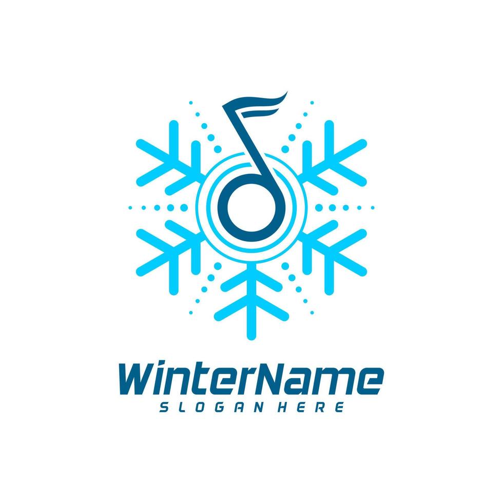 modèle de logo de musique d'hiver, vecteur de conception de logo d'hiver