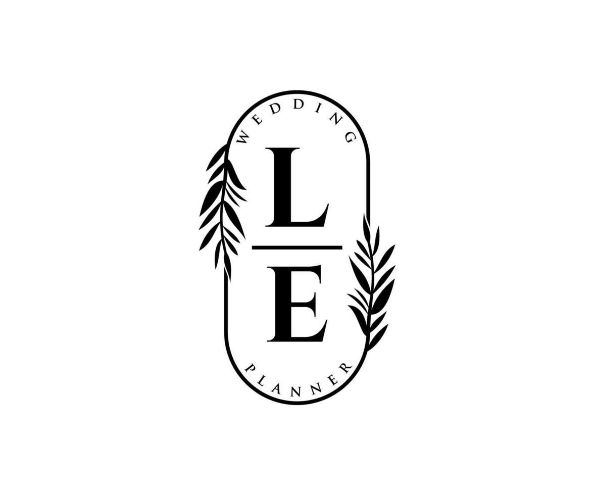 collection de logos de monogramme de mariage lettre initiales, modèles minimalistes et floraux modernes dessinés à la main pour cartes d'invitation, réservez la date, identité élégante pour restaurant, boutique, café en image vectorielle vecteur