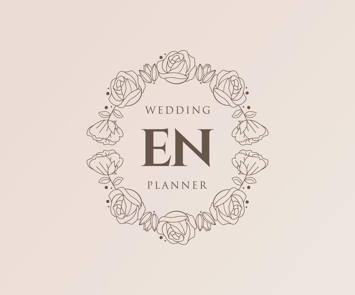 en initiales lettre mariage monogramme logos collection, modèles minimalistes et floraux modernes dessinés à la main pour cartes d'invitation, réservez la date, identité élégante pour restaurant, boutique, café en image vectorielle vecteur