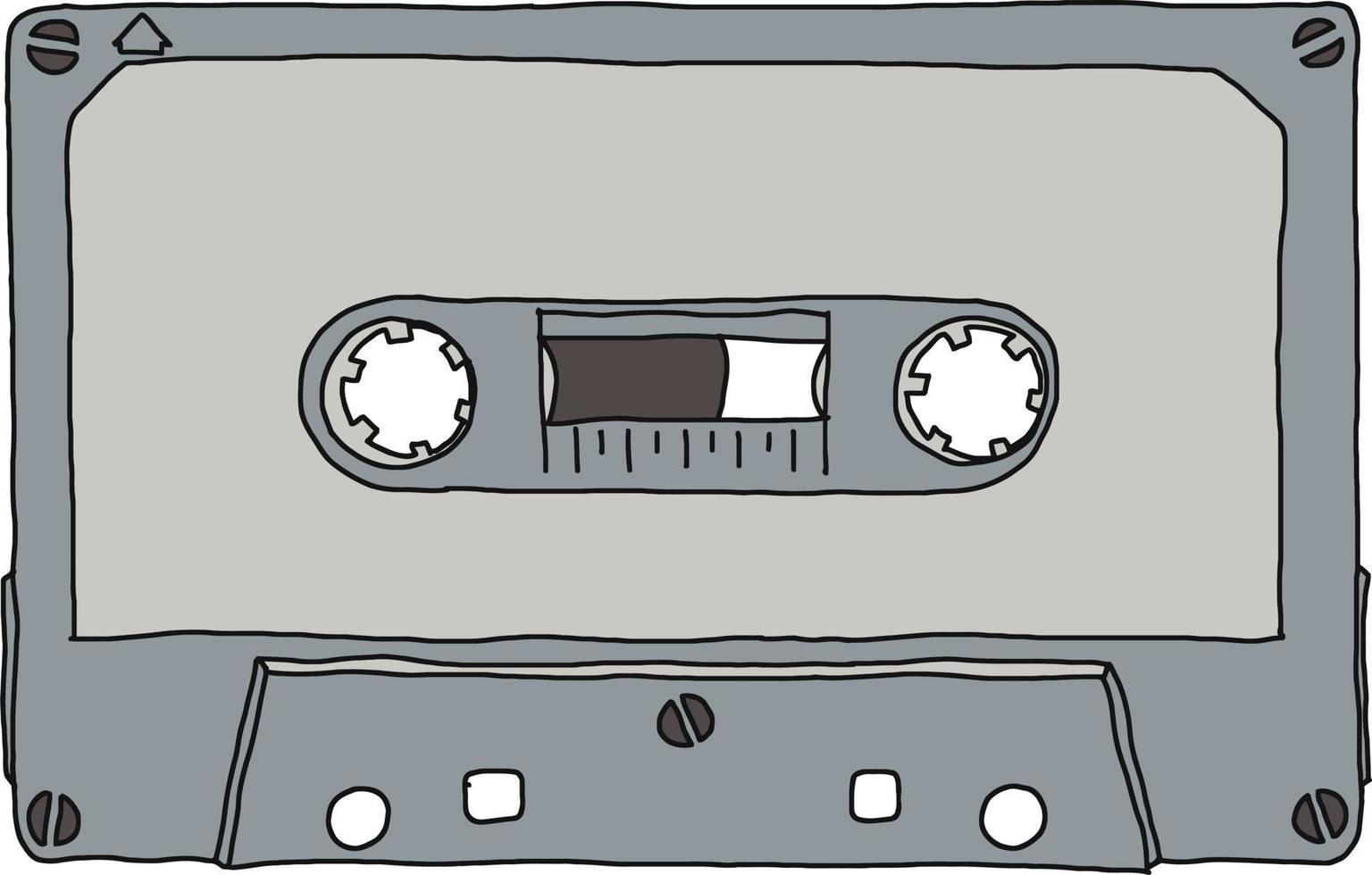 cassette de bande magnétique illustration dessinée à la main vecteur