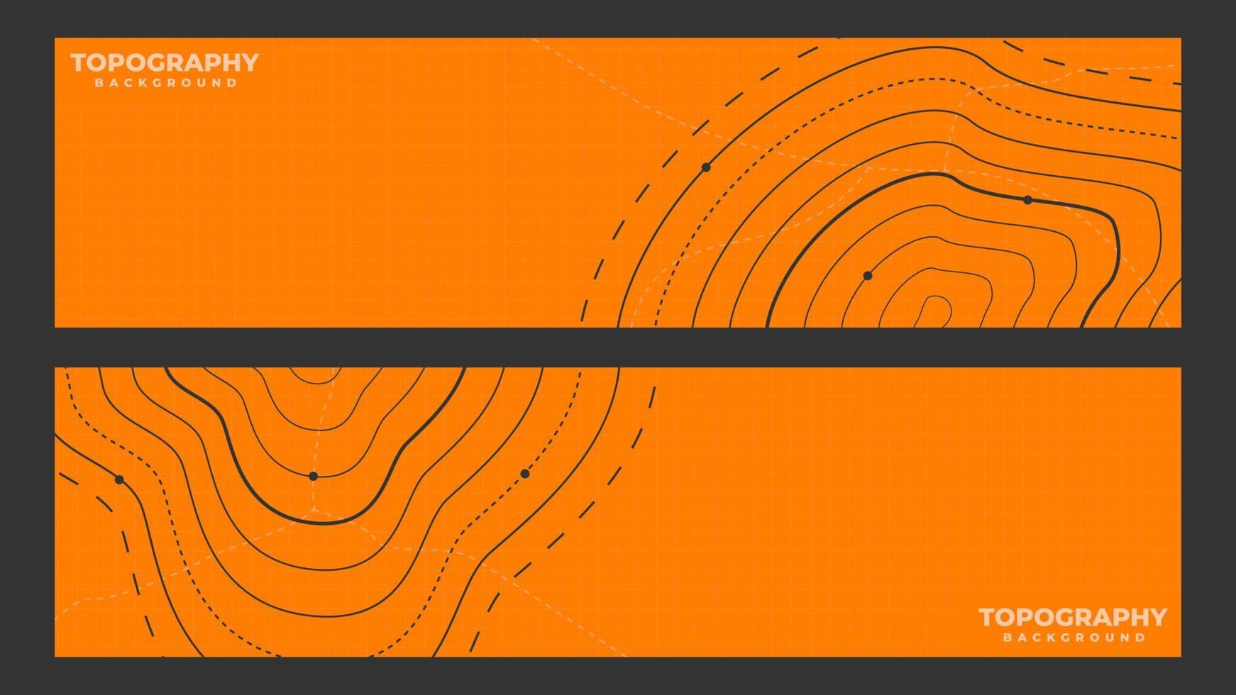 arrière-plan de contour de ligne topographique, bannière horizontale du modèle de carte de grille géographique de topographie avec espace de copie, illustration vectorielle de stock abstraite pour la publication sur les réseaux sociaux vecteur