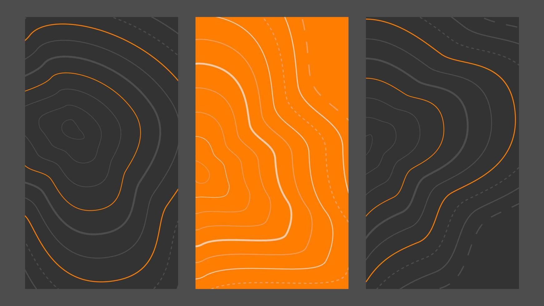 arrière-plan de contour de ligne topographique, bannière verticale du modèle de carte de grille géographique de topographie avec espace de copie, illustration vectorielle de stock abstraite pour la publication sur les réseaux sociaux vecteur