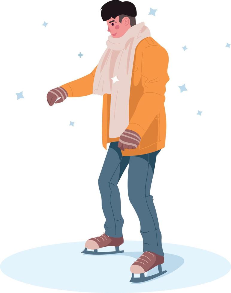 l'homme patine les vacances d'hiver. illustration vectorielle vecteur