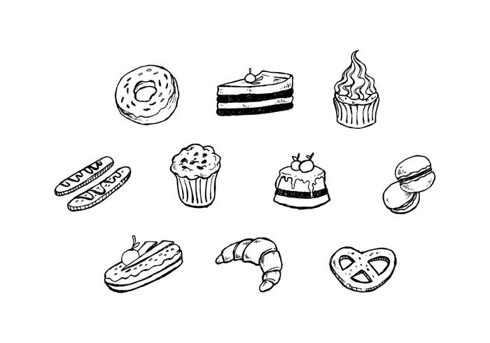 Vector Dessous d'icônes à desserts gratuits
