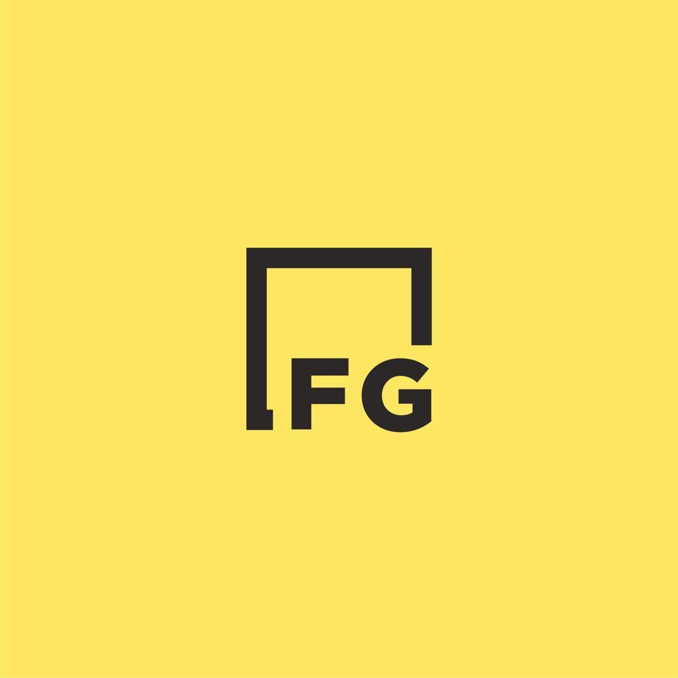 logo monogramme initial fg avec un design de style carré vecteur