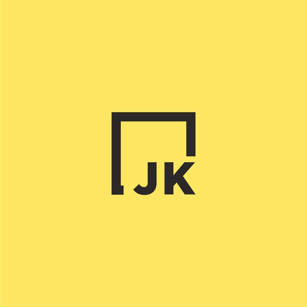 logo monogramme initial jk avec un design de style carré vecteur