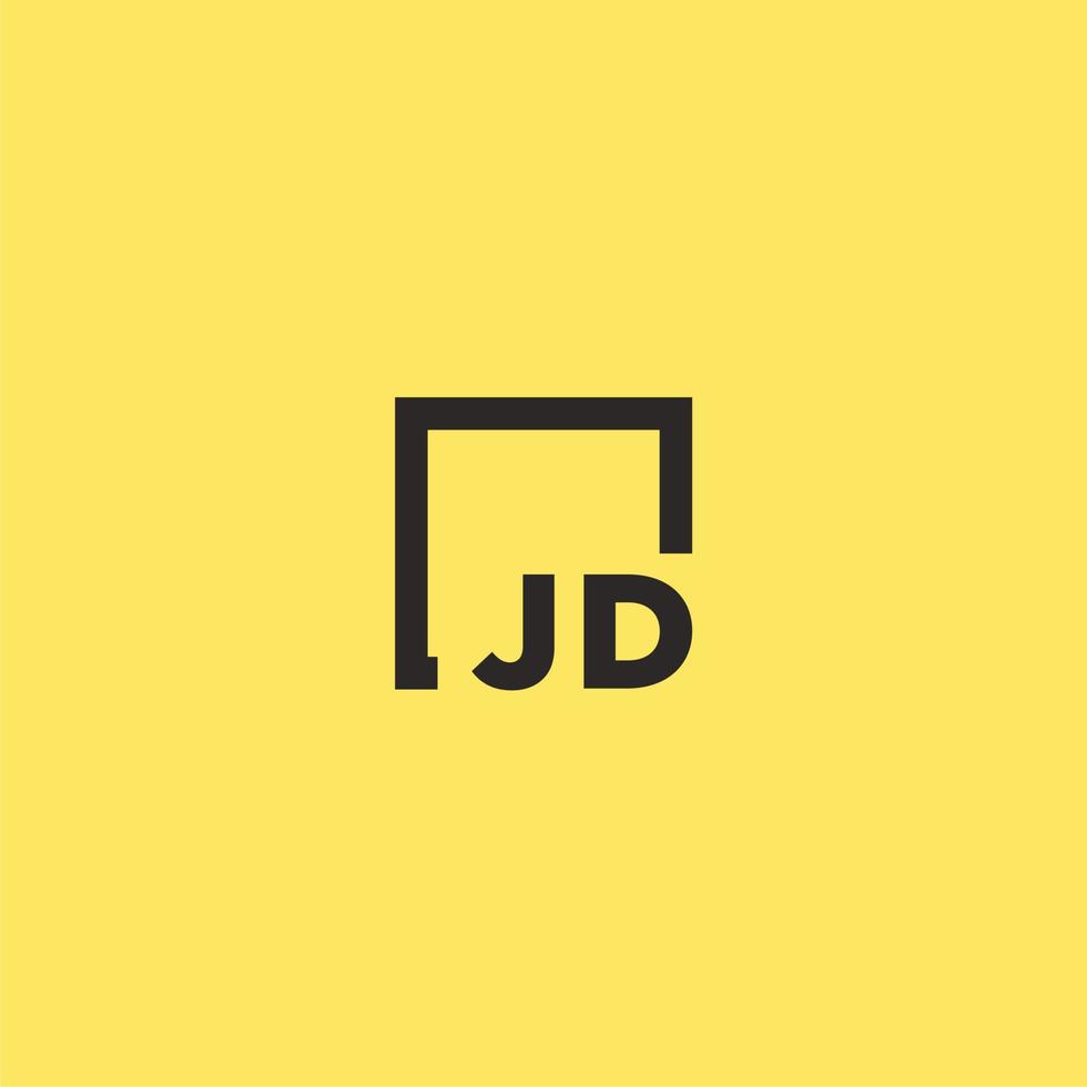 logo monogramme initial jd avec un design de style carré vecteur