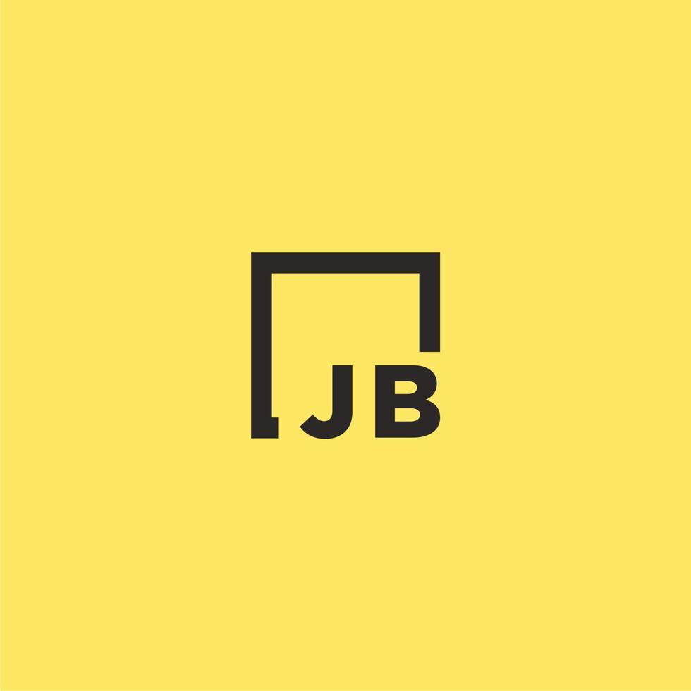 logo monogramme initial jb avec un design de style carré vecteur