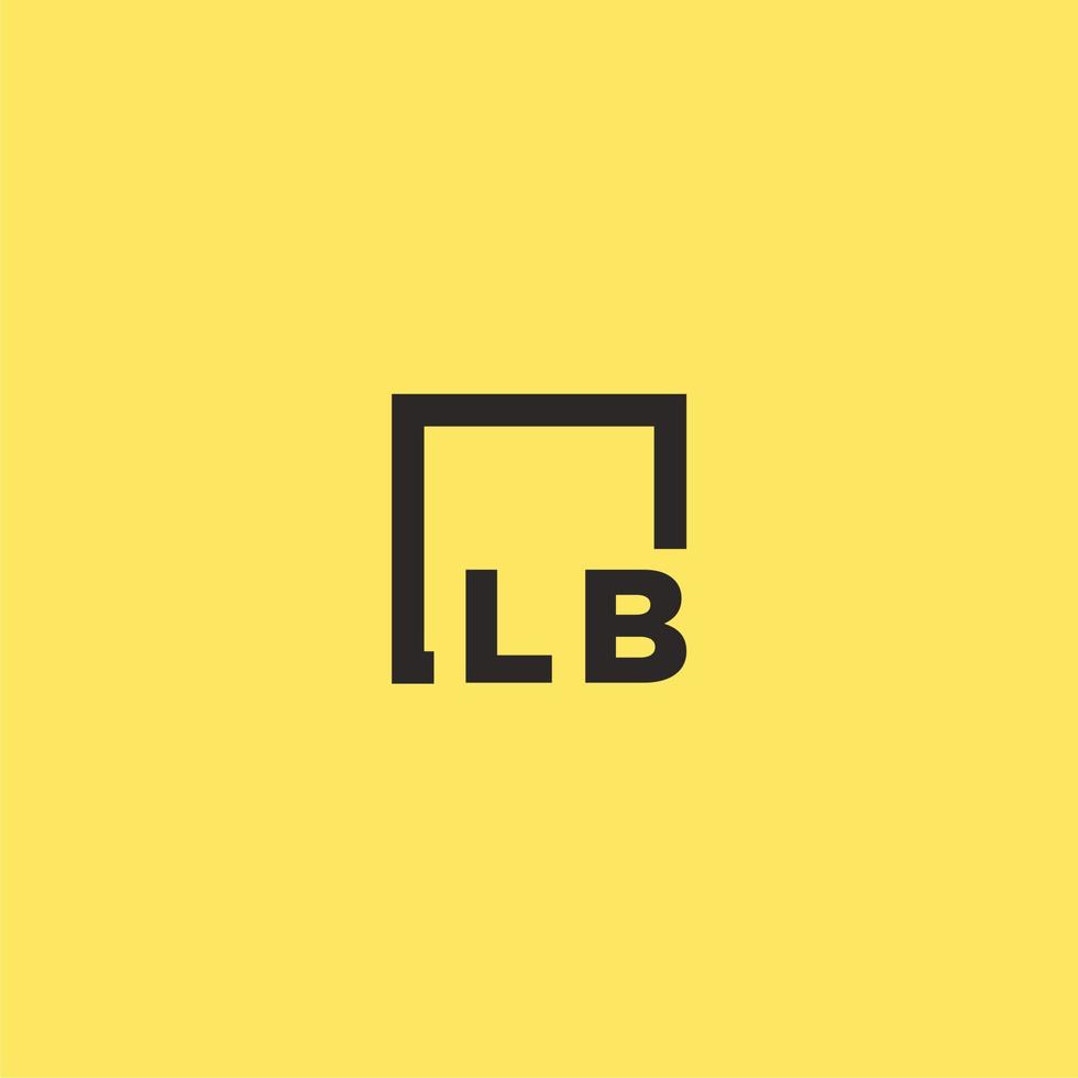 logo monogramme initial lb avec un design de style carré vecteur