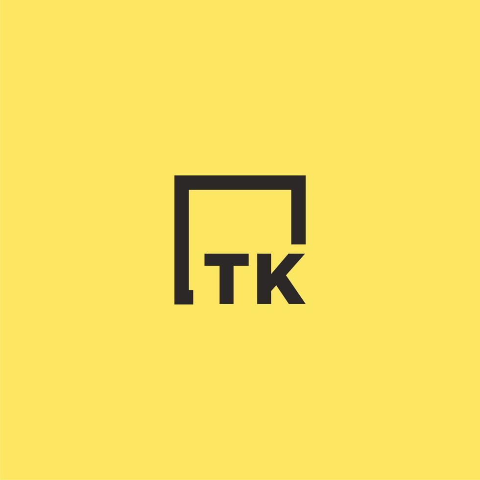 logo monogramme initial tk avec un design de style carré vecteur
