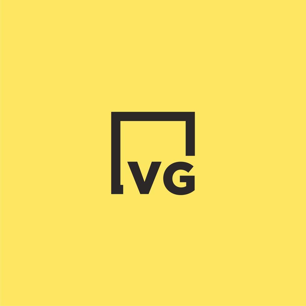 logo monogramme initial vg avec un design de style carré vecteur
