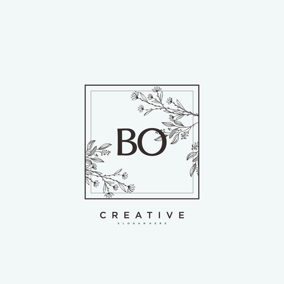 art du logo initial bo beauty vector, logo manuscrit de la signature initiale, mariage, mode, bijoux, boutique, floral et botanique avec modèle créatif pour toute entreprise ou entreprise. vecteur